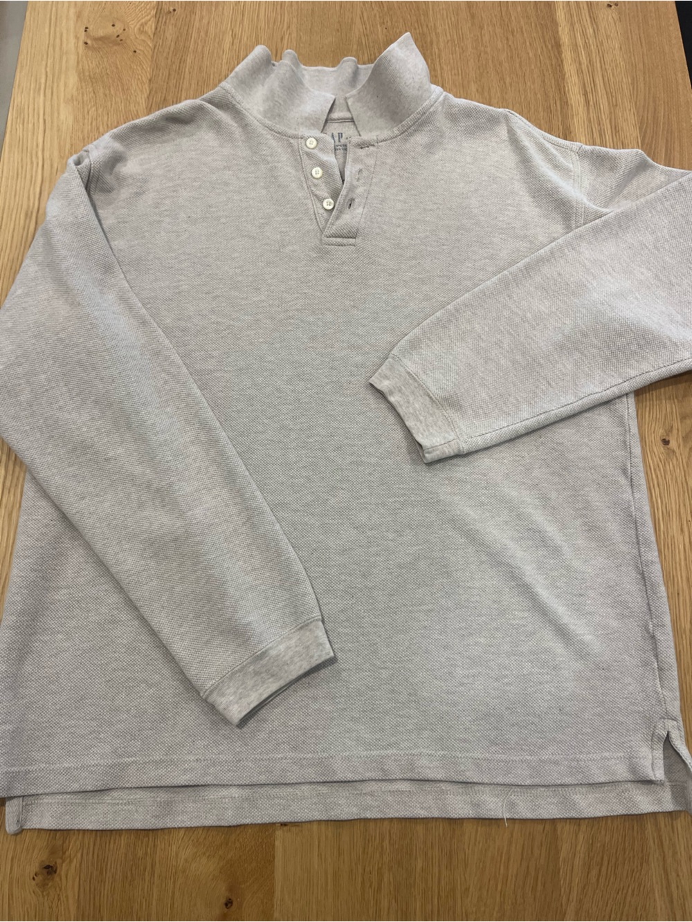 GAP Light Gray Henley Pullover Sweatshirt